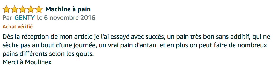 commentaire Moulinex Pain & Délices